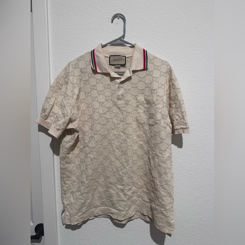 Authentic Gucci Beige Polo Shirt for Men